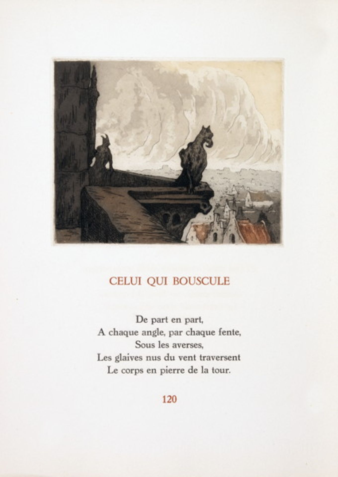 Julien Celos - Émile Verhaeren. Les villes a Pignons. Eaux-fortes originales de J. Celos. Vésinet, - Image 2 of 2