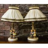 PAIR OF HUMMEL TABLE LAMPS + SHADES