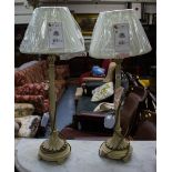 PAIR OF CREAM TABLE LAMPS