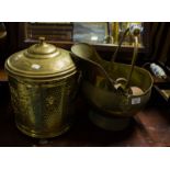 BRASS COAL BOX + 3 COPPER MEASURES