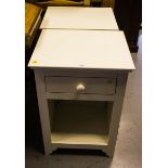 PAIR OF WHITE BEDSIDE LOCKERS