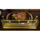 BRASS TRAY, FIRE SURROUND + COPPER PLAQUES