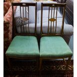 PAIR OF MAHOG. RAIL BACK OCCASIONAL CHAIRS