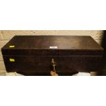 ANTIQUE OAK BOX WITH KEY