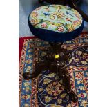 VICTORIAN REVOLVING PIANO STOOL WITH TAPESTRY TOP