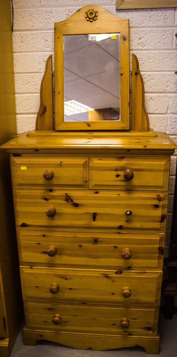PINE 2 OVER 4 CHEST OF DRAWERS