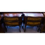PAIR OF SHAPED 2 DRAWER CHESTS