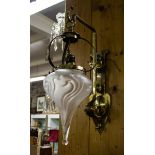 ART NOUVEAU BRASS WALL LIGHT