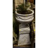 PAIR OF WHITE GARDEN PLANTERS