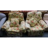 PAIR OF FLORAL ARM CHAIRS