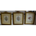 3 FLOWER PRINTS IN GILT FRAMES