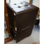 2 LEATHER TOP STOOLS