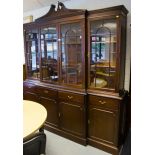 LARGE MAHOGANY BREAKFRONT BOOKCASE