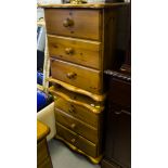 PAIR OF 3 DRAWER PINE BEDSIDE CHESTS