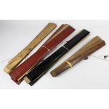 (lot of 4) Sets of Burmese Buddhist sutra, three sets with wood covers and a stack of