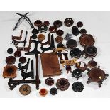 (lot of approximately 45) One box of Asian stands, of various types and sizes, largest: 13"h.