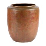 Dirk Van Erp studios, San Francisco, hammered copper "Warty" vase, having a tapered form with a