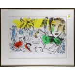 After Marc Chagall (French/Russian, 1887-1985), The Red Bird, lithograph in colors, facsimile signed