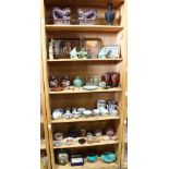 (lot of approximately 78) Six shelves of Asian items: consisting of twenty Chinese porcelains; two