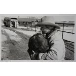 Barbara Van Cleve (American, 20th/21st century), "Melody Carrying Sick Calf," 1987, gelatin silver