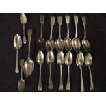 A quantity of Georgian and Victorian silver spoons 6 with Exeter hallmark approx 650g