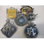 6 Vintage car badges to include AA, RAC and Civil Service Motoring Association