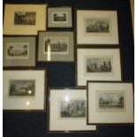 A box of early 19th century hand coloured prints of Essex houses