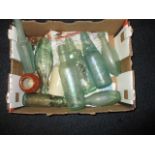 A box of collectable glass bottles