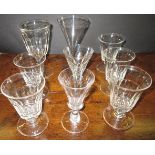 An assortment of 19th century and later drinking glasses