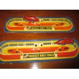 Two 1960's Kay Midget Race track tinplate car racing games