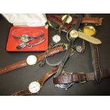 A quantity of vintage wristwatches