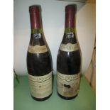 Two bottles of 1990 Honore Lavigne Gevrey Chambertin Burgandy wine