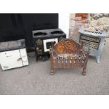 2 Retro enamel ovens and fire and a cast iron fire grate