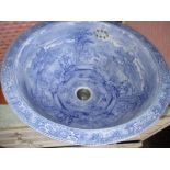 A Victorian blue & white sink