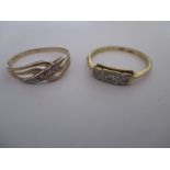 Two 9ct gold and diamond rings