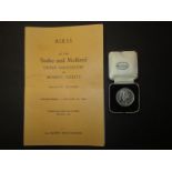 Stoke and Melford Union Association Medal 1828-1928, in original box, and a pamphlet of the