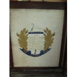 An embroidered panel for the Essex Regiment mounted in a fire screen