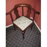 A 19th century mahogany corner chair