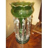 A 19th Century green table lustre