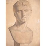Oil on board of a bust of Apollo