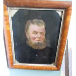 An oil on board picture of an unknown Maldon Barge Skipper in Canadian Maple frame