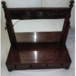 A Georgian mahogany two drawer toilet mirror