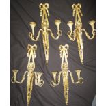 Four ormolou double empire style wall sconces