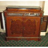 A 19th century inlaid side cabinet with marble top