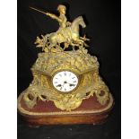 A French ormolu mantle clock on plinth C1900