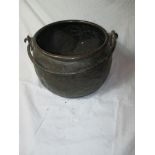 A large, early 19th Century copper cooking cauldron