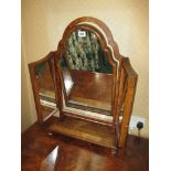 A 19th Century triple toilet mirror in walnut frame