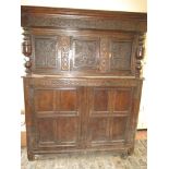 An antique Scottish oak Court Cupboard