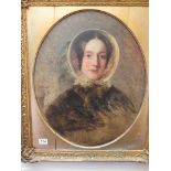 Attributed to Downman unfinished painting of a bonneted lady