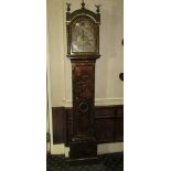 An 18th century longcase clock with lacquered case, movement marked 'Theop. Fisher, Southwark'